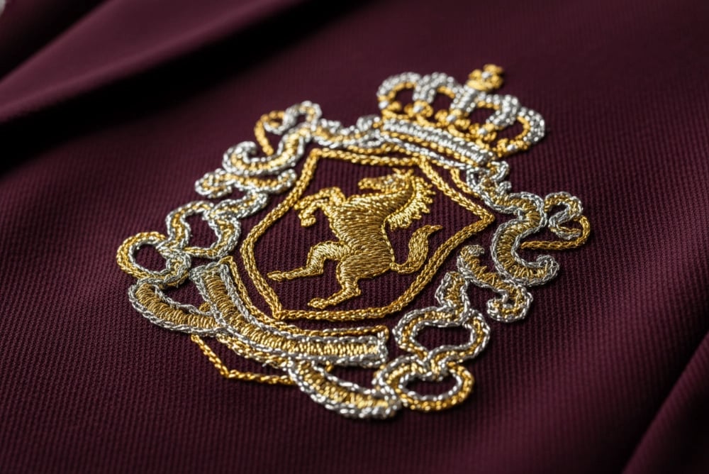 Metallic embroidery example