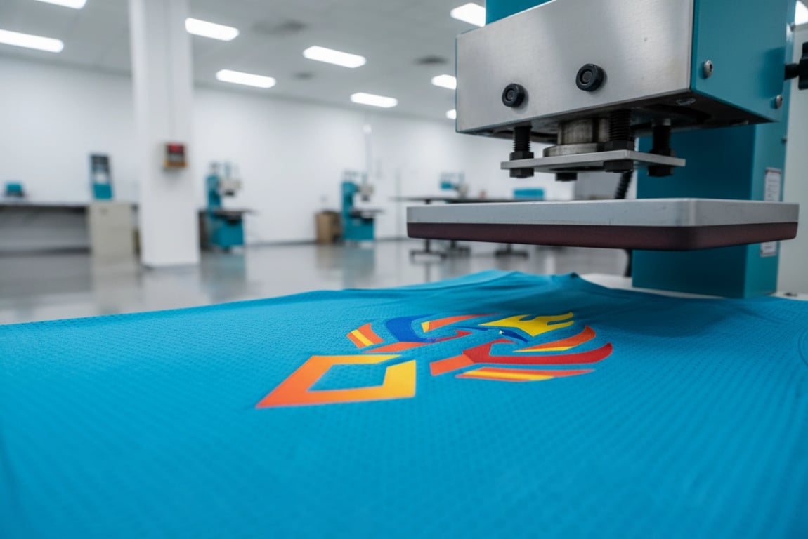 Heat transfer logo application that won't peel on basketball uniforms