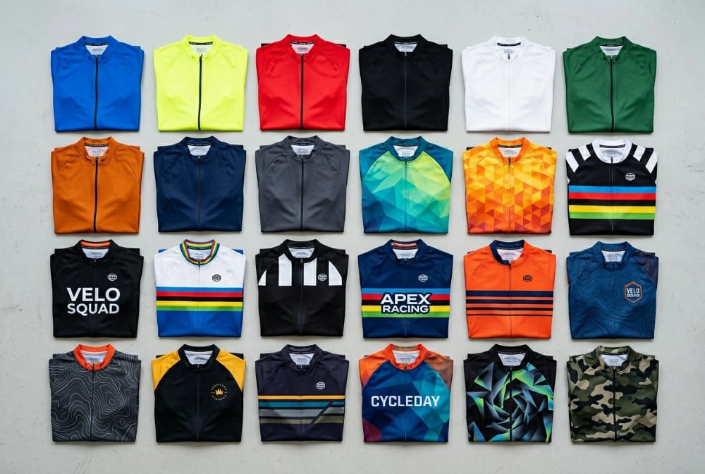 Cycling jersey color and print options