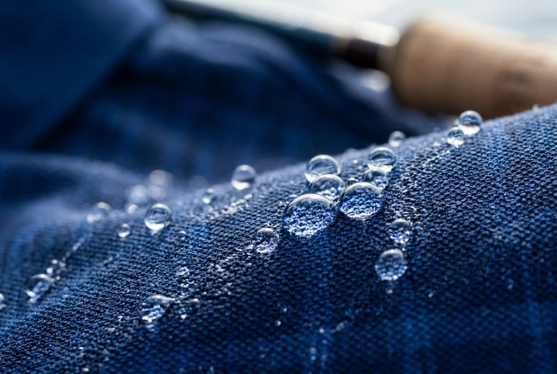 DWR Durable Water Repellent Fabric Treatment - Water Droplets Beading