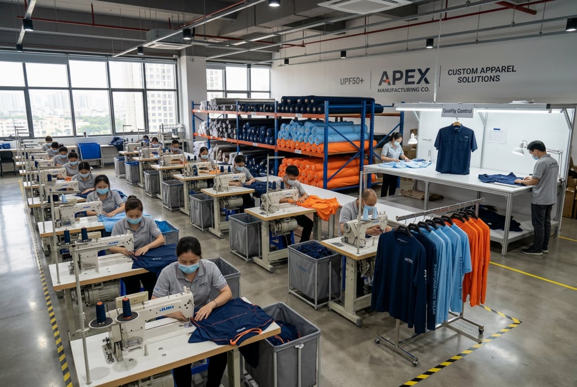 Custom fishing apparel manufacturing facility