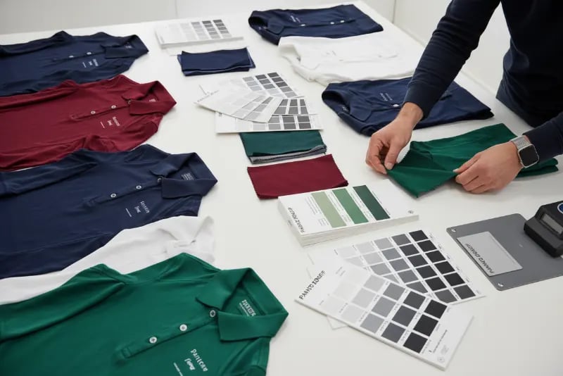 Pantone color matching for equestrian team uniforms and polo shirts for riders