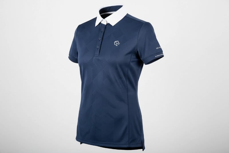 Technical equine polo shirt with UV protection and lightweight breathable fabric