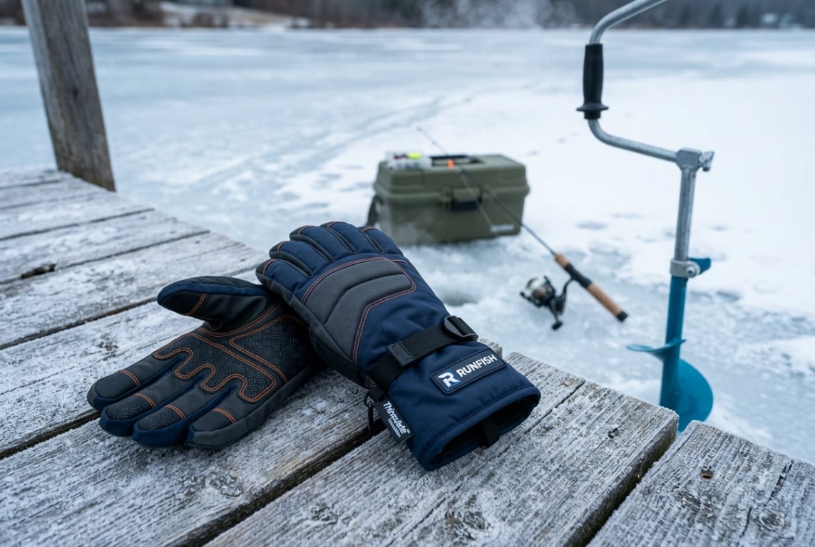 Ice fishing gloves with Thinsulate insulation