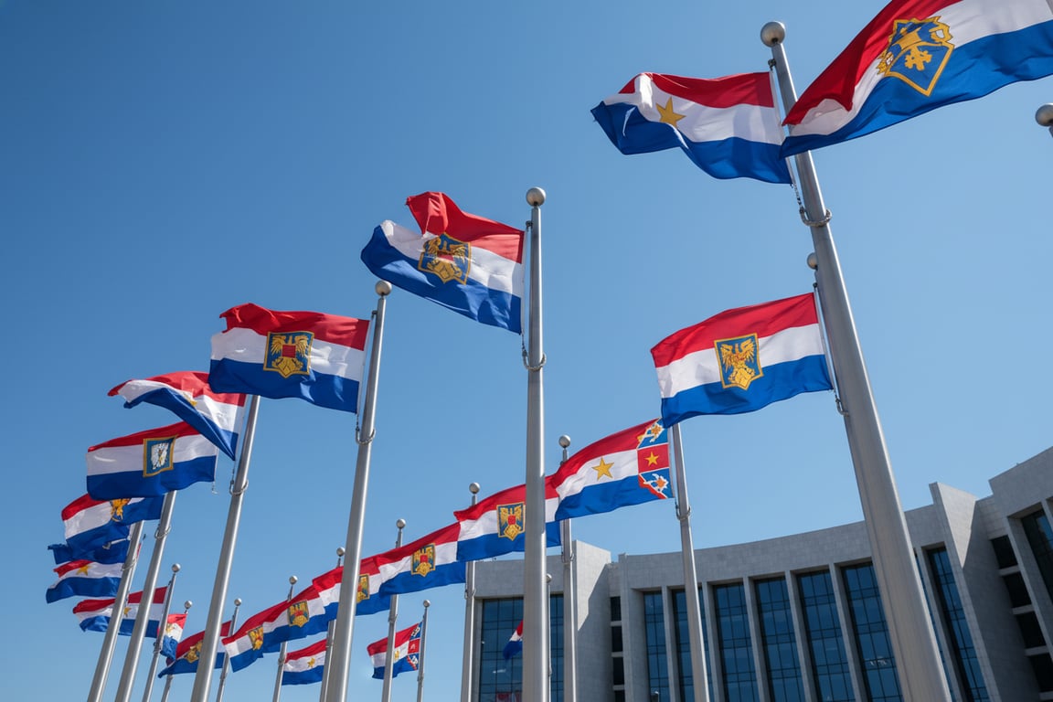 Outdoor national flags for government buildings and embassies - weather-resistant polyester country flags with grommets