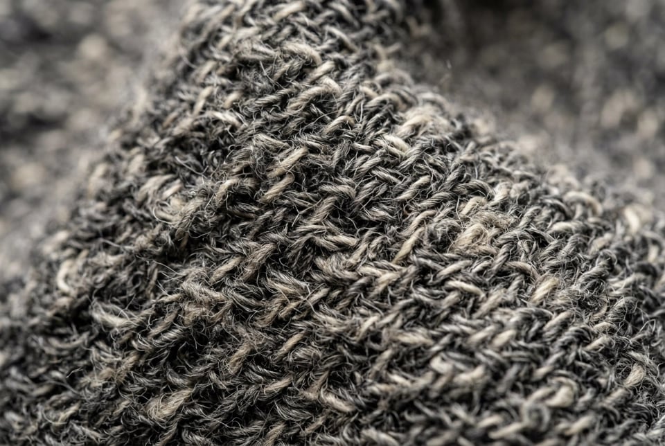 Cotton-poly blend jogger fabric macro shot
