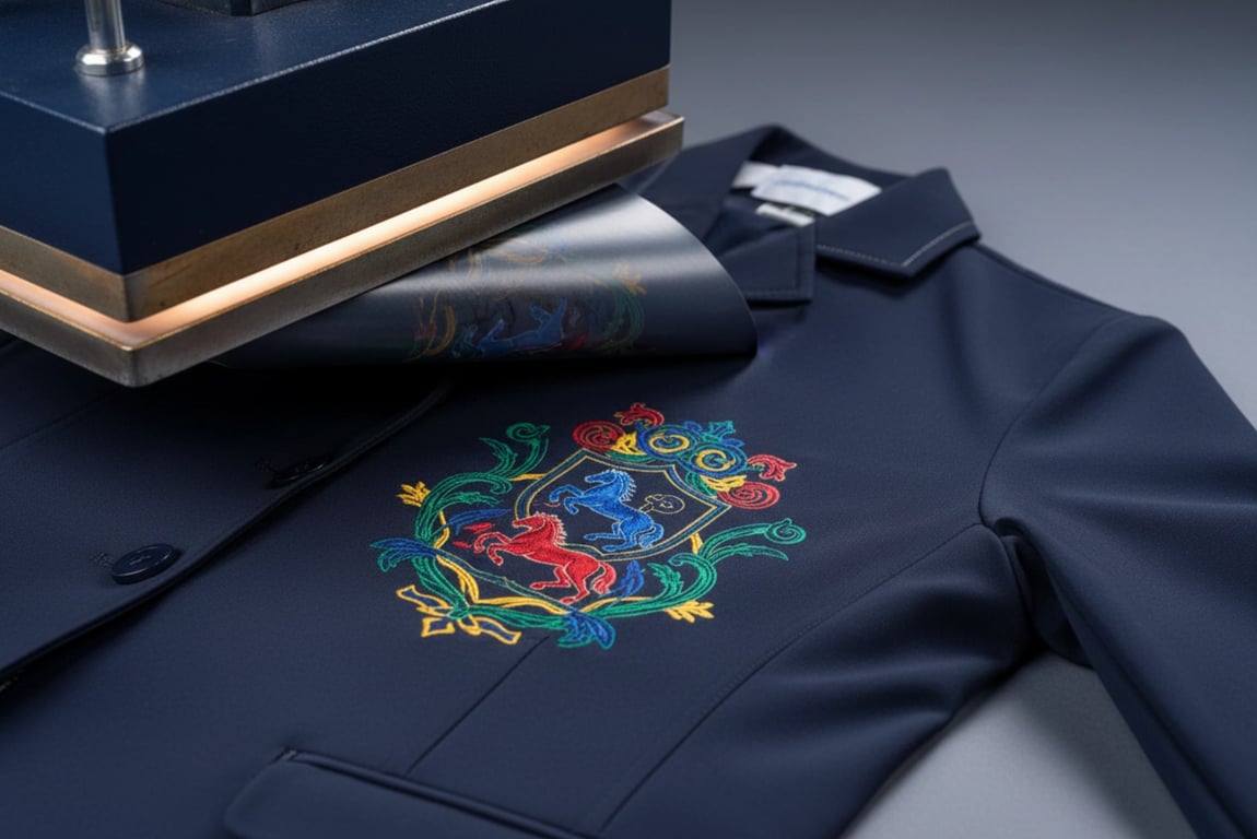 Heat transfer printing on riding wear with photo-grade 300dpi resolution