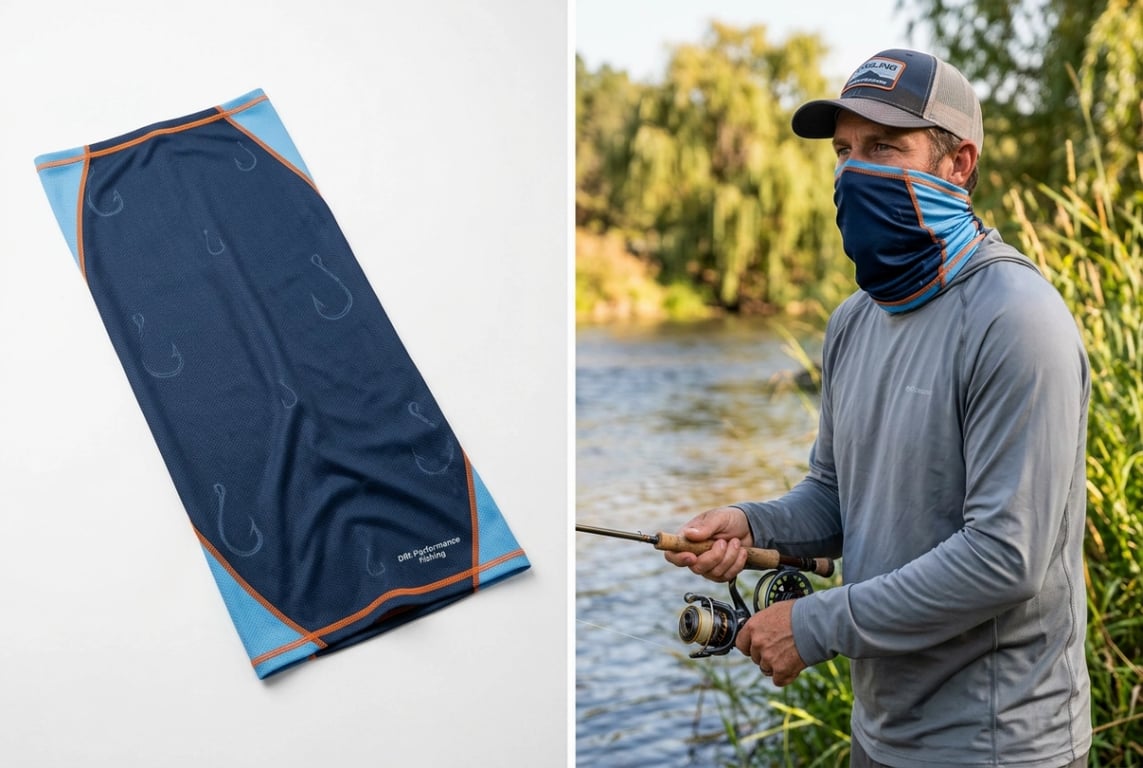 Seamless neck gaiter and face mask for fishing