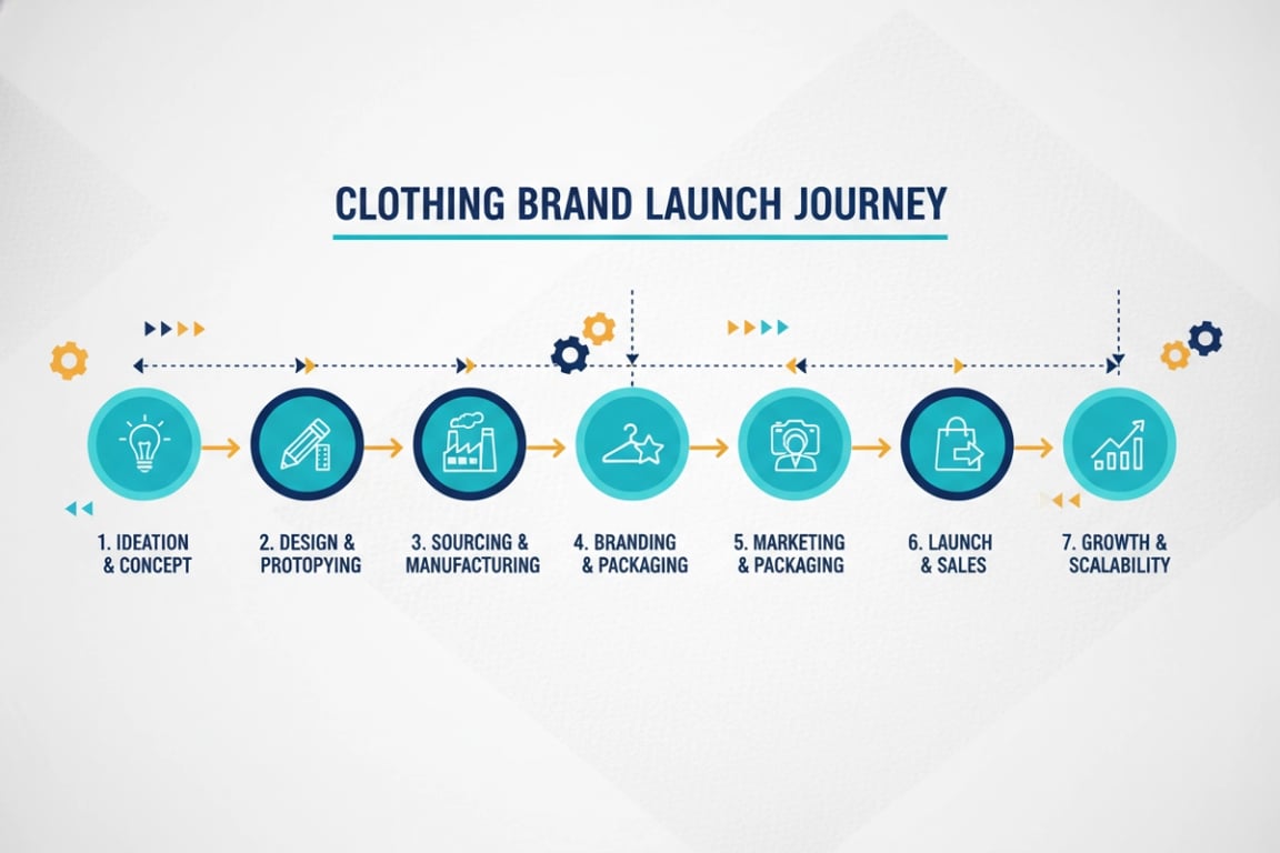 Complete brand launch timeline infographic