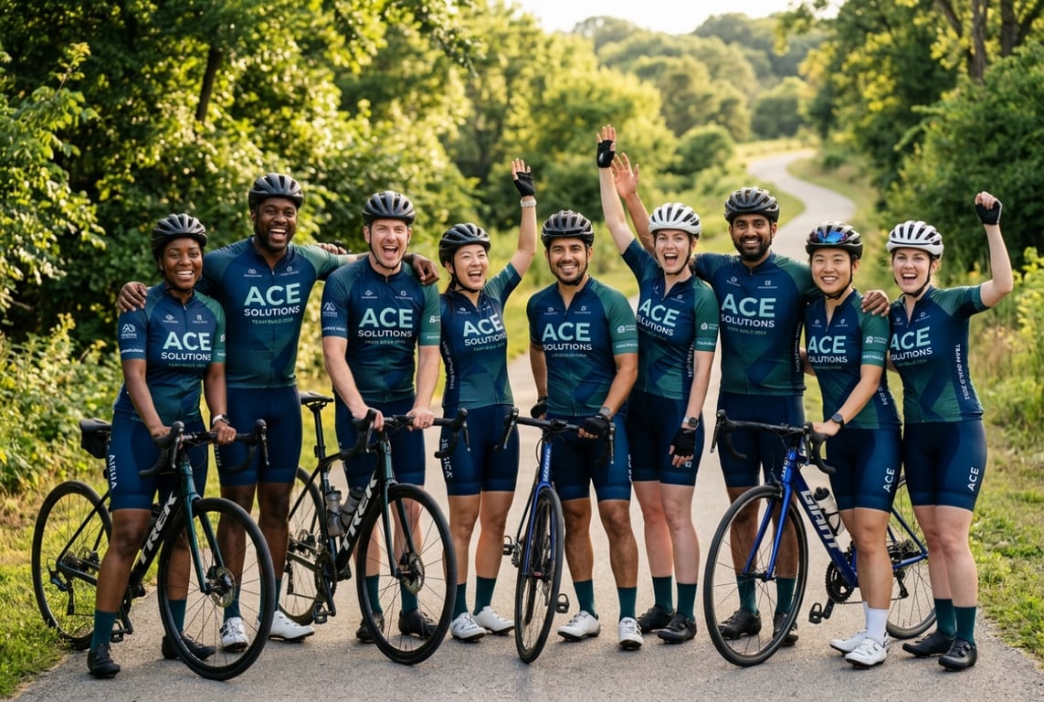 Corporate team building custom cycling jersey group uniform