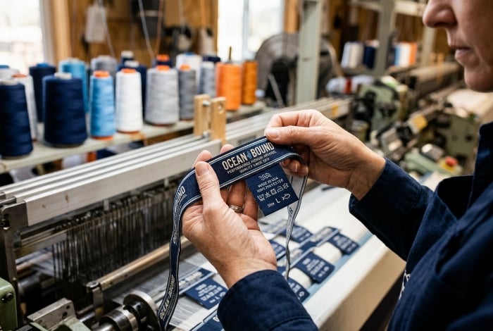 Custom woven label production