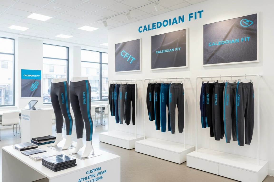 Edinburgh fitness chain custom branded workout leggings from UK supplier