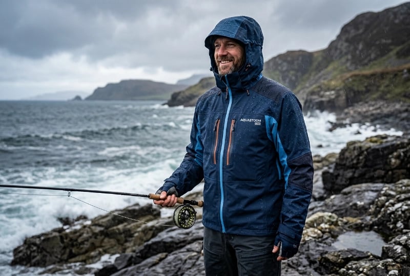 Waterproof rain fishing jacket design