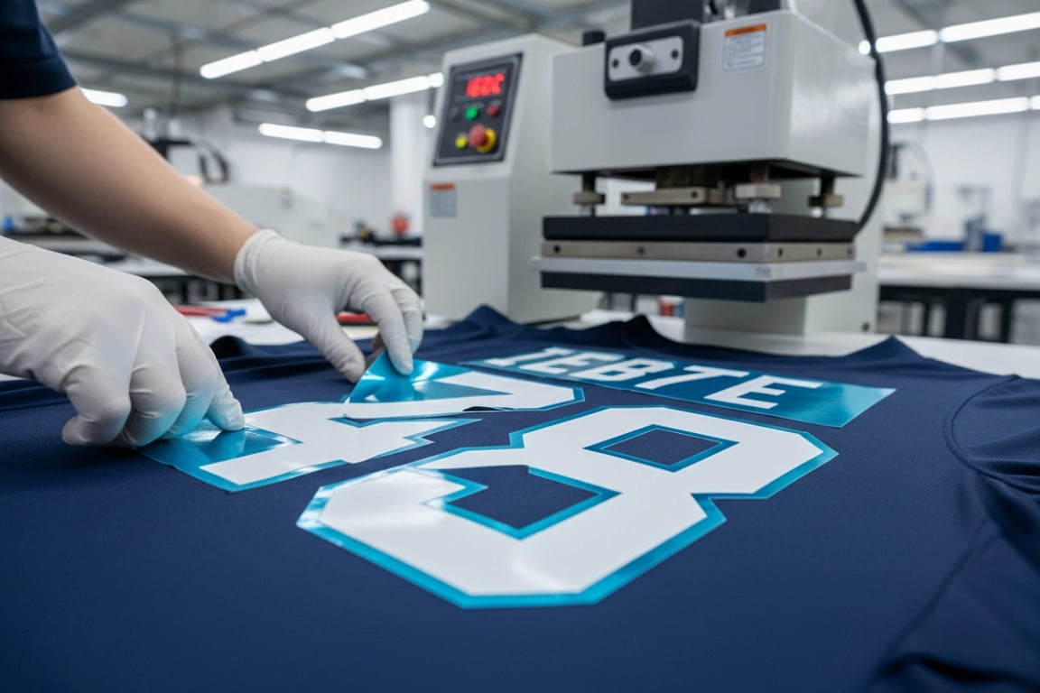 Vinyl transfer method for team jersey customization with names and numbers