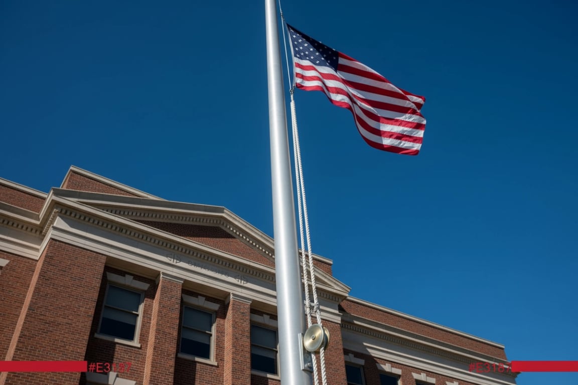 Government Building Flag Installation with Military-Grade Nylon Halyard Rope