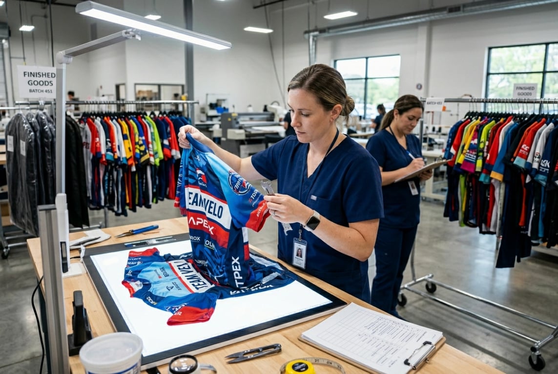 Cycling apparel QC workflow