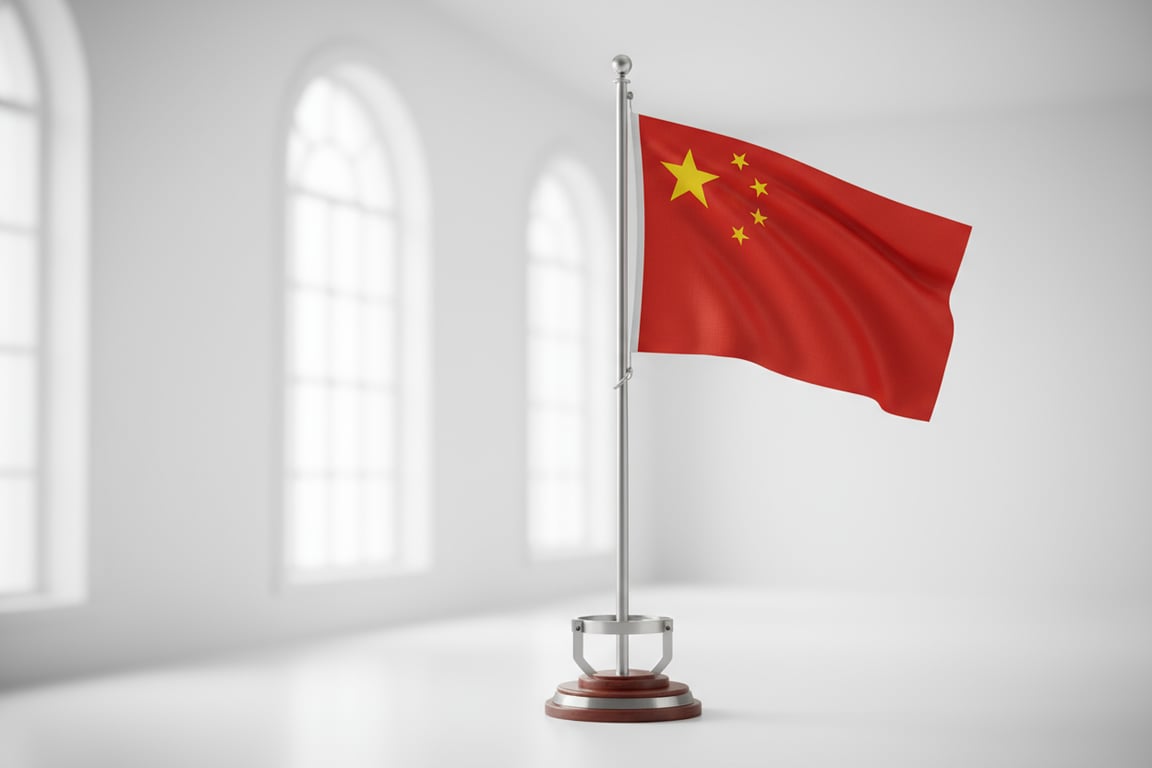 Custom China national flag with five stars - government approved specifications and Pantone red