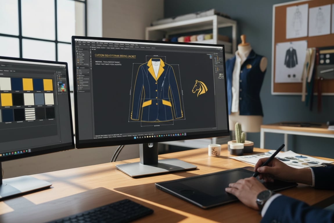 CAD design software creating apparel mockup