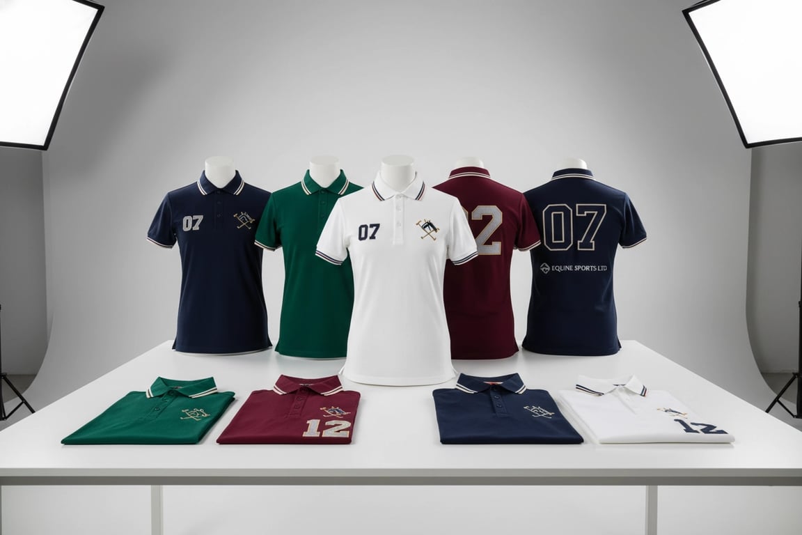 Equine polo shirts for team uniforms