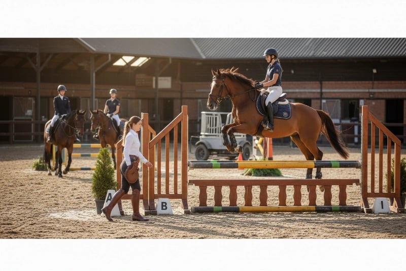 Riding school using custom equestrian boots from our factory