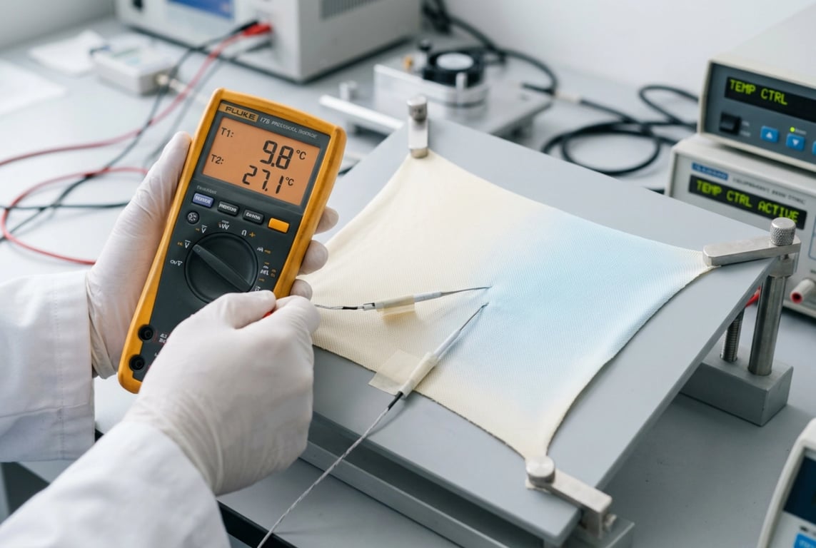 Cool-touch instant cooling fabric technology temperature testing