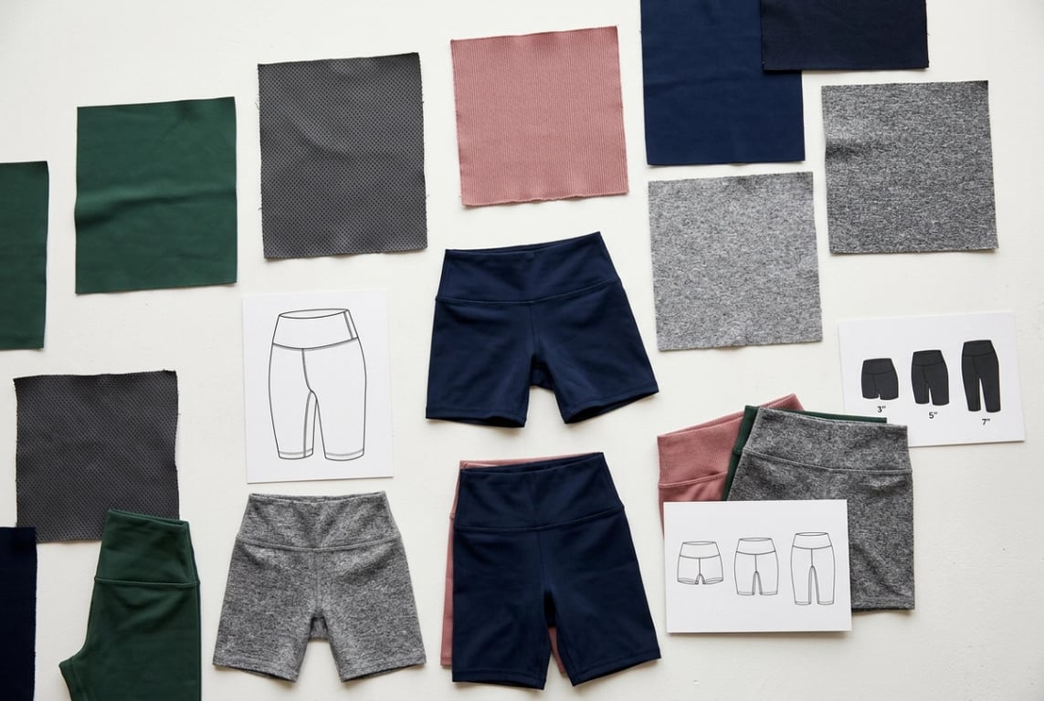 Yoga shorts silhouette fabric match