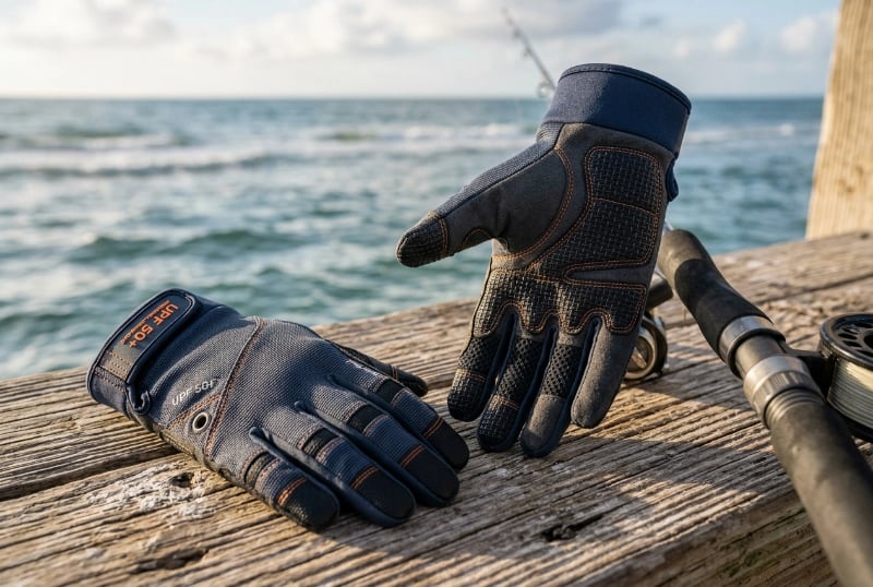 Fishing gloves with UV protection