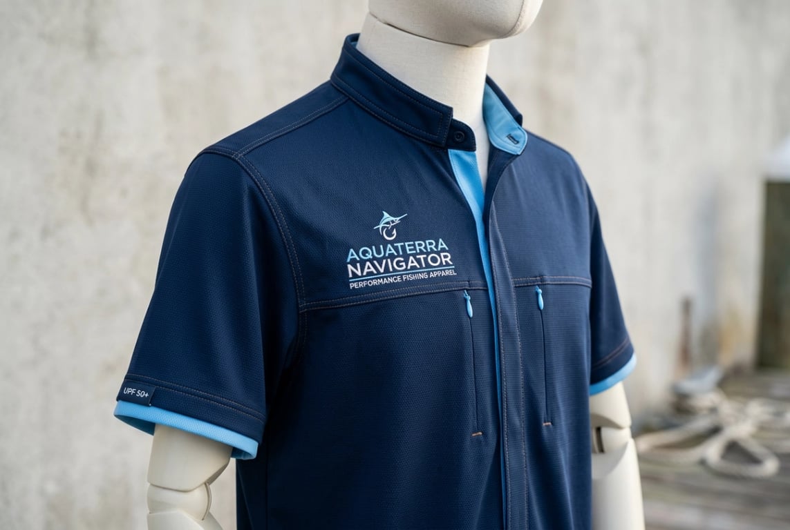 Premium custom fishing shirt - high-end performance apparel product shot