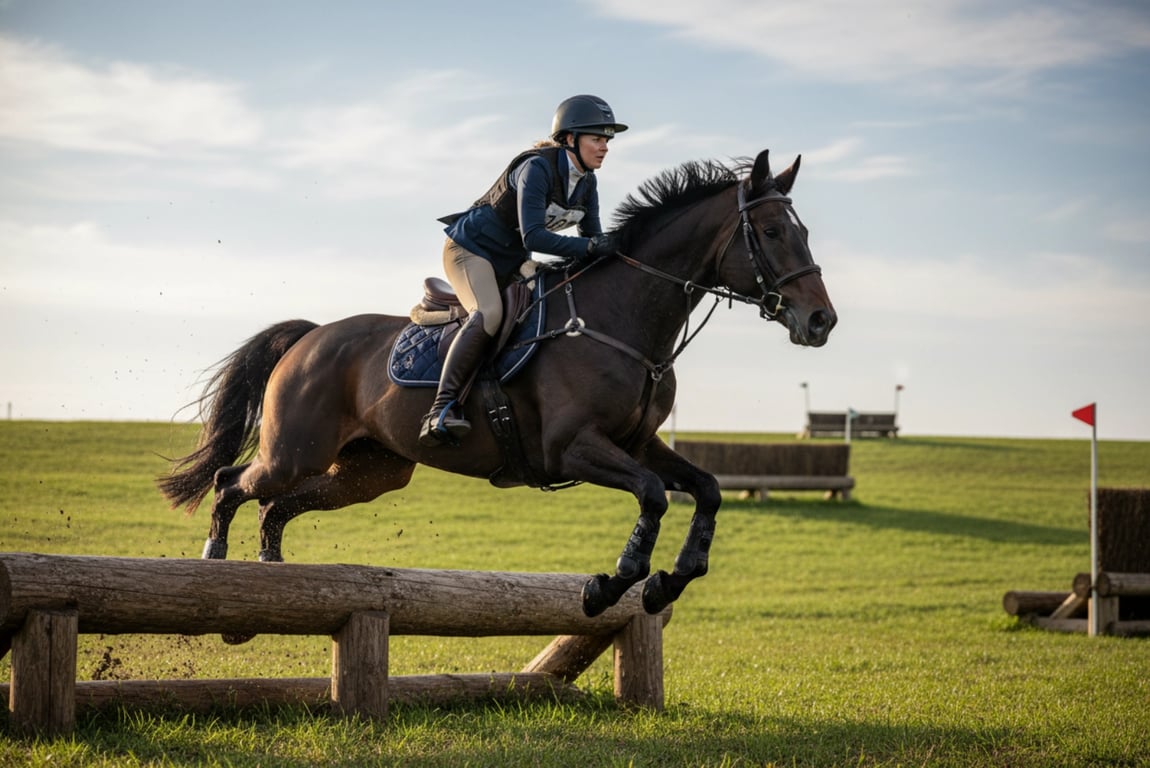 Durable eventing clothing with waterproof protection for cross-country CCI competitions