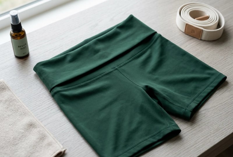 Fold-over waistband biker shorts