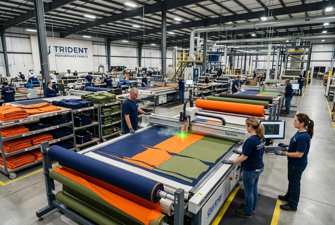 Fabric cutting factory floor