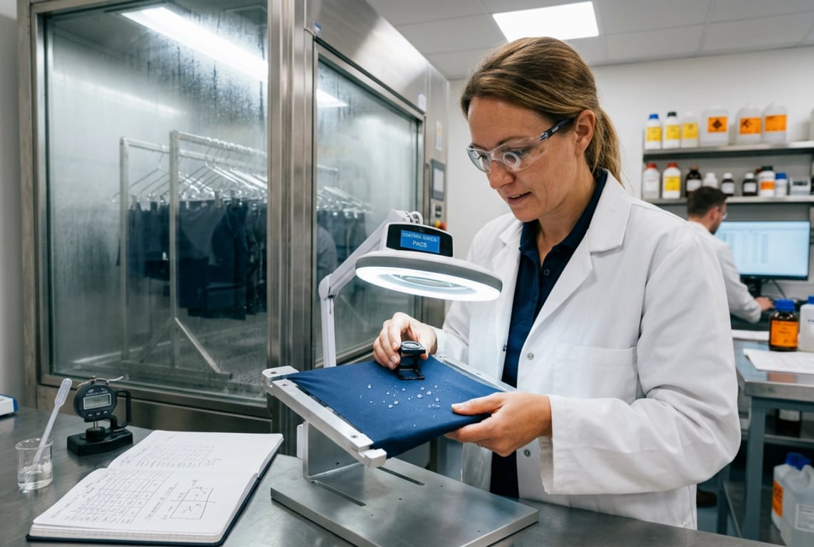 Anti-salt spray treatment fabric testing in laboratory environment