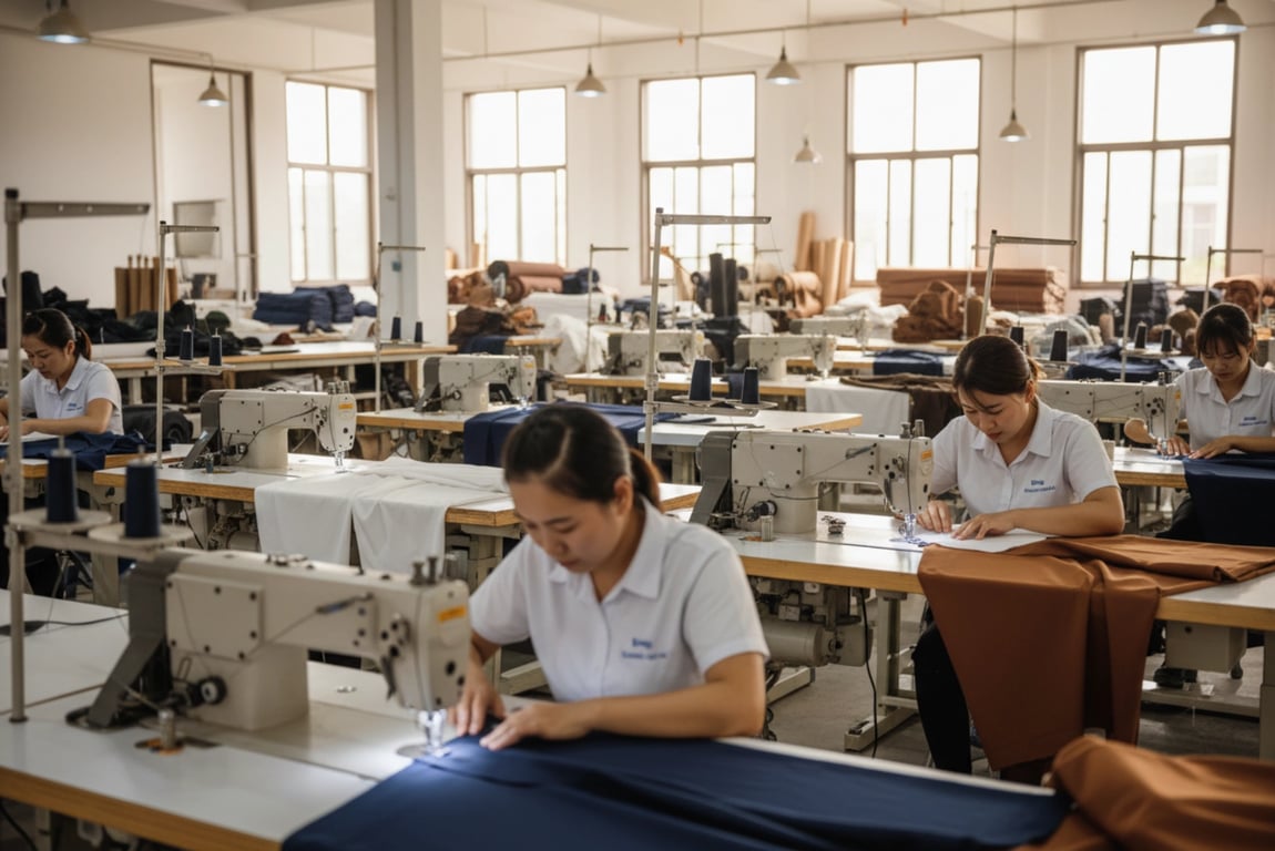 Wholesale breeches factory production floor in China