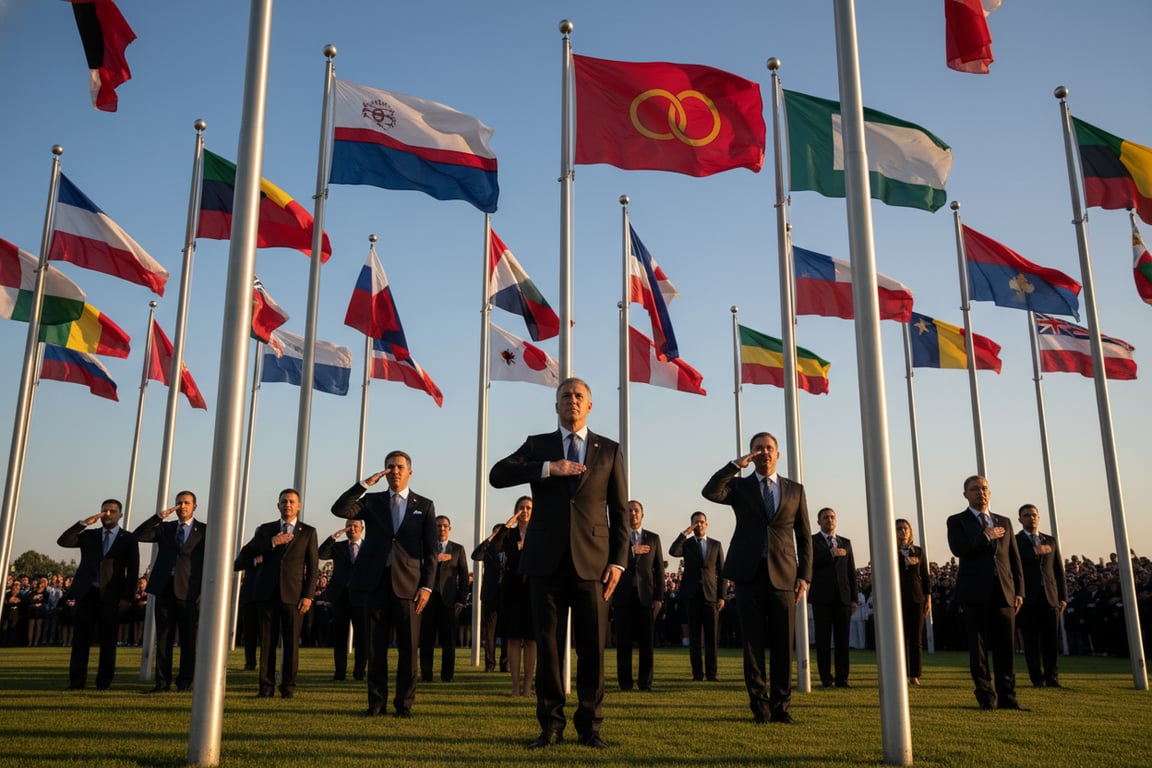 Large ceremony and event national flags for sports tournaments and state visits - heavy-duty custom country flags