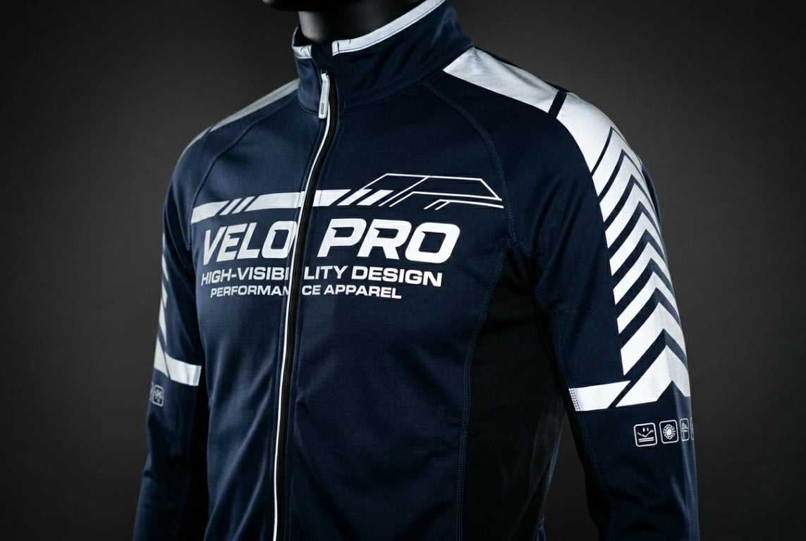 Reflective printing on cycling jacket