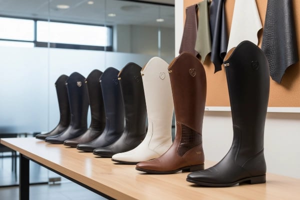 Custom equestrian boots design samples and color options
