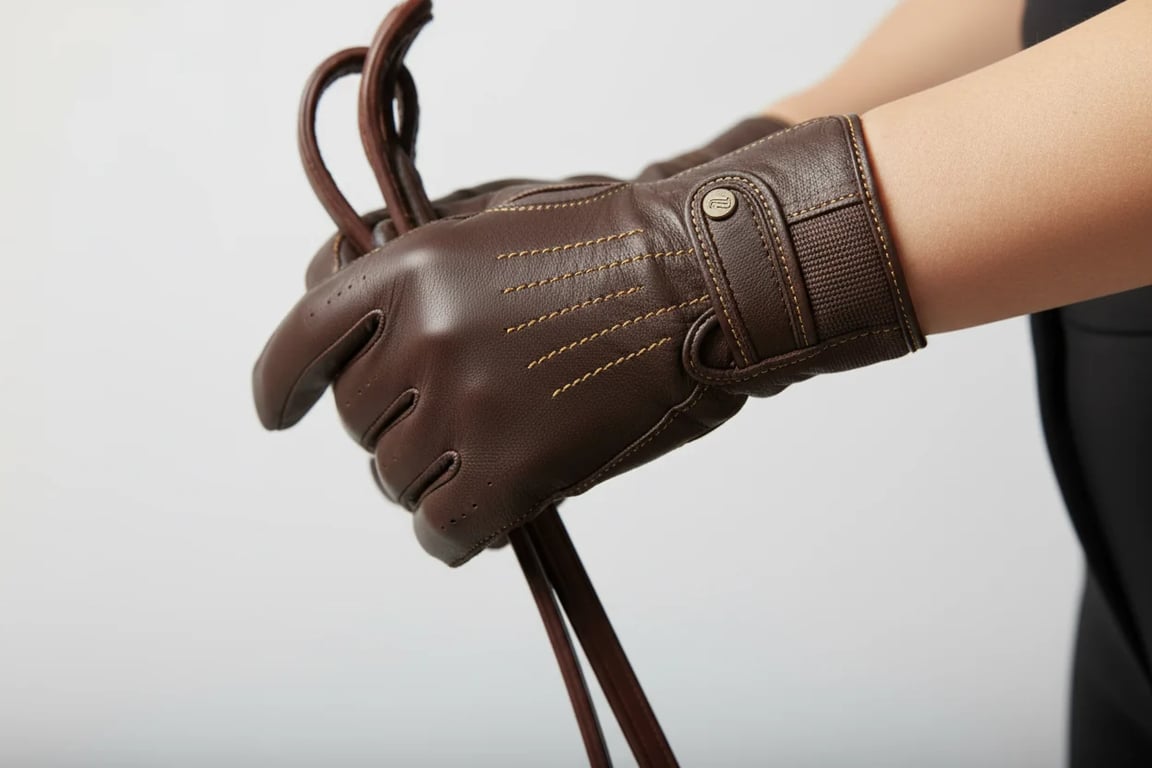 Anti-sweat wrist barrier on dressage gloves - equestrian gloves wholesale feature