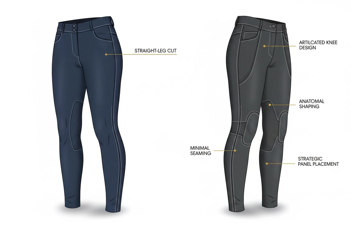 Straight-leg vs articulated knee pattern
