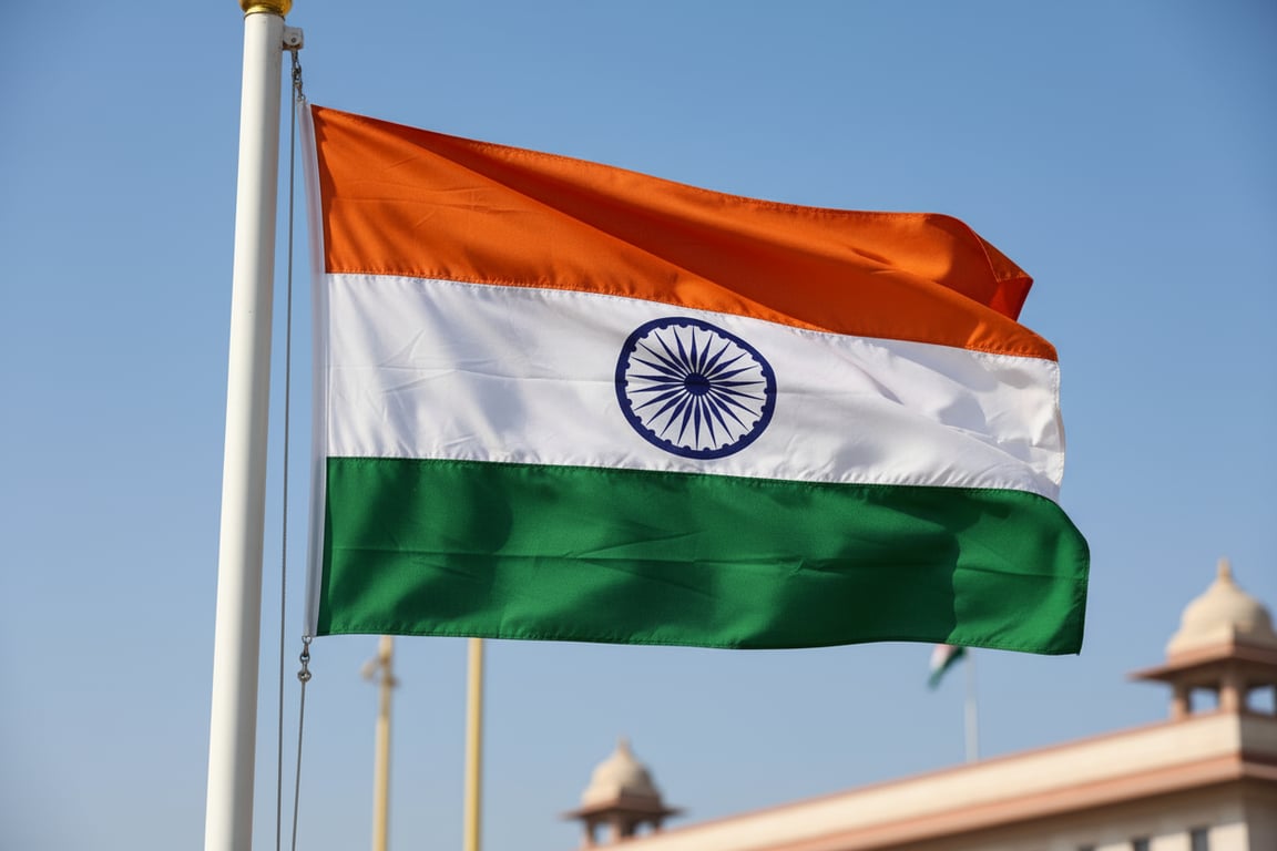 Custom India national flag tricolor with Ashoka Chakra - embassy approved quality