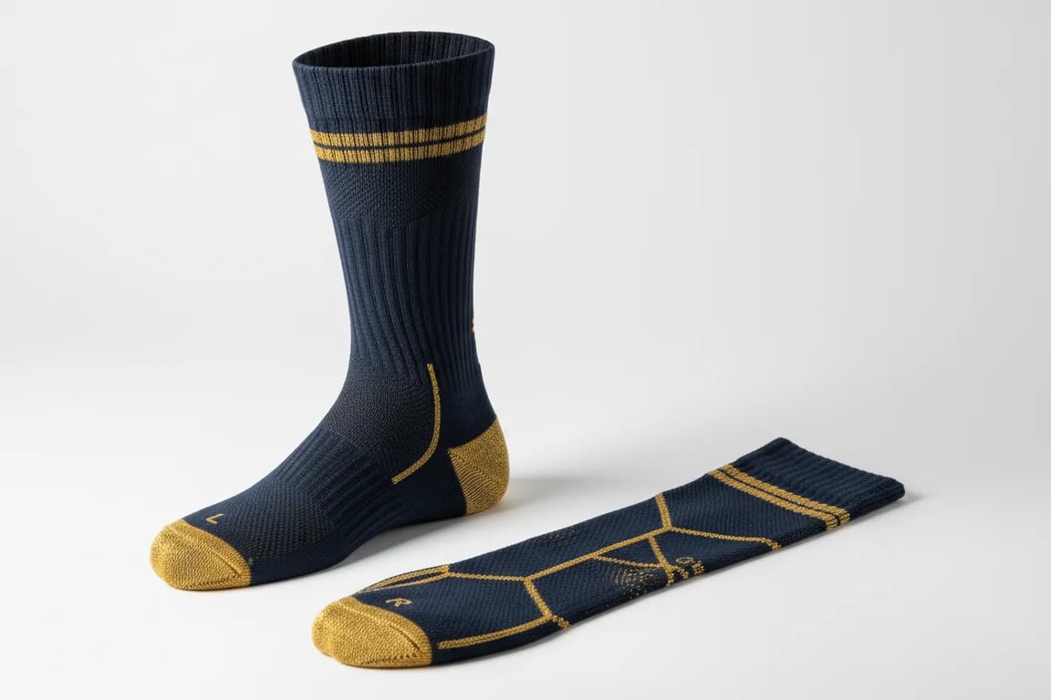 Technical equestrian socks with compression support