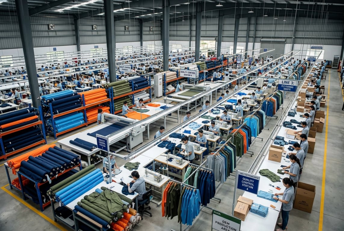 Runfish Apparel Factory Production Line - 50000 sq Meters Facility