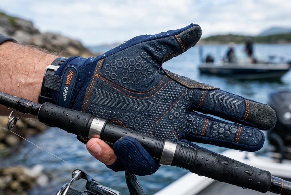 Anti-slip grip technology for fishing gloves