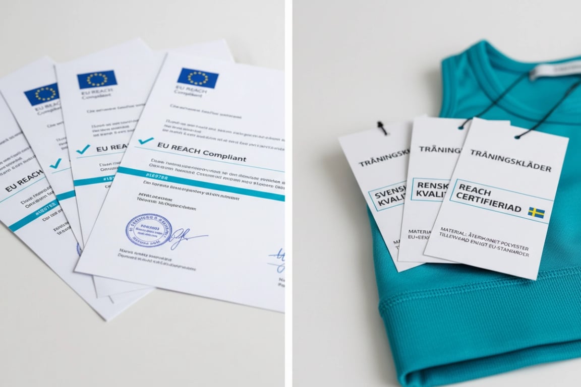 EU REACH compliance and Swedish language labels for workout clothing imports