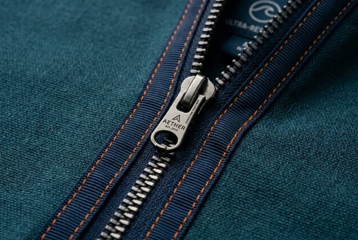 Custom zipper and trim details
