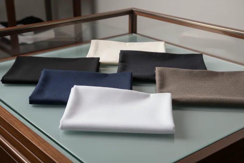 Premium fabric selection for custom equestrian shirts and wholesale riding apparel