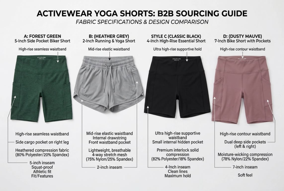 Yoga shorts buyer brief comparison