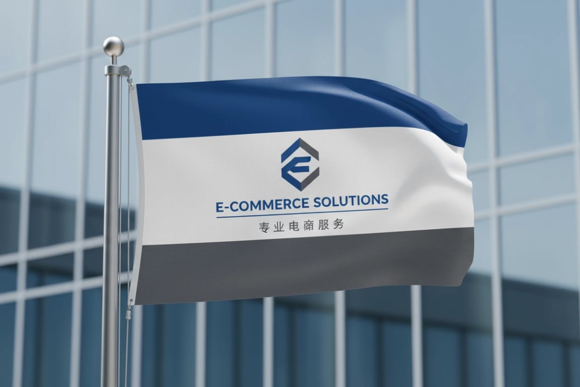 E-commerce platform warehouse distribution center flags with vibrant branding colors boosting team morale across 15 locations, 4ft x 6ft UV-resistant single-sided