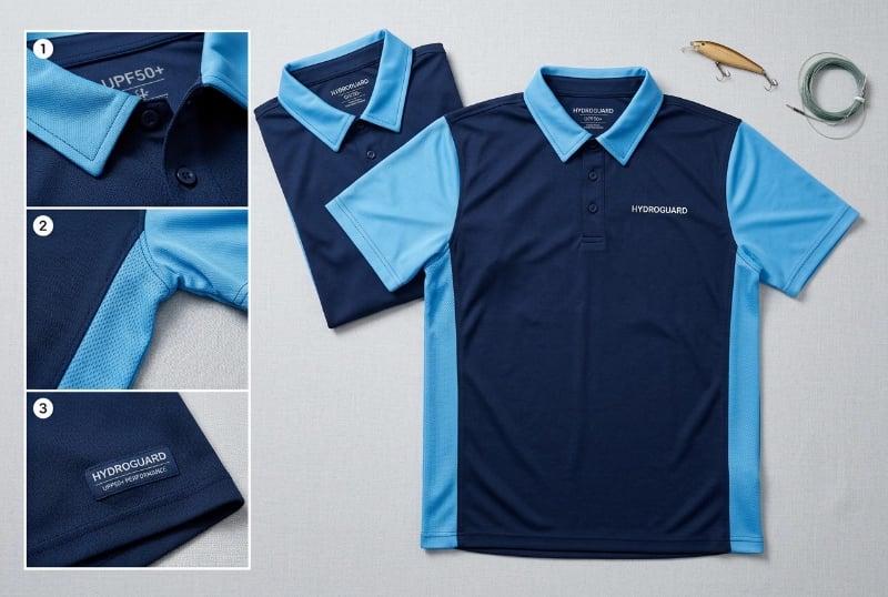 UPF50+ fishing polo shirt professional design