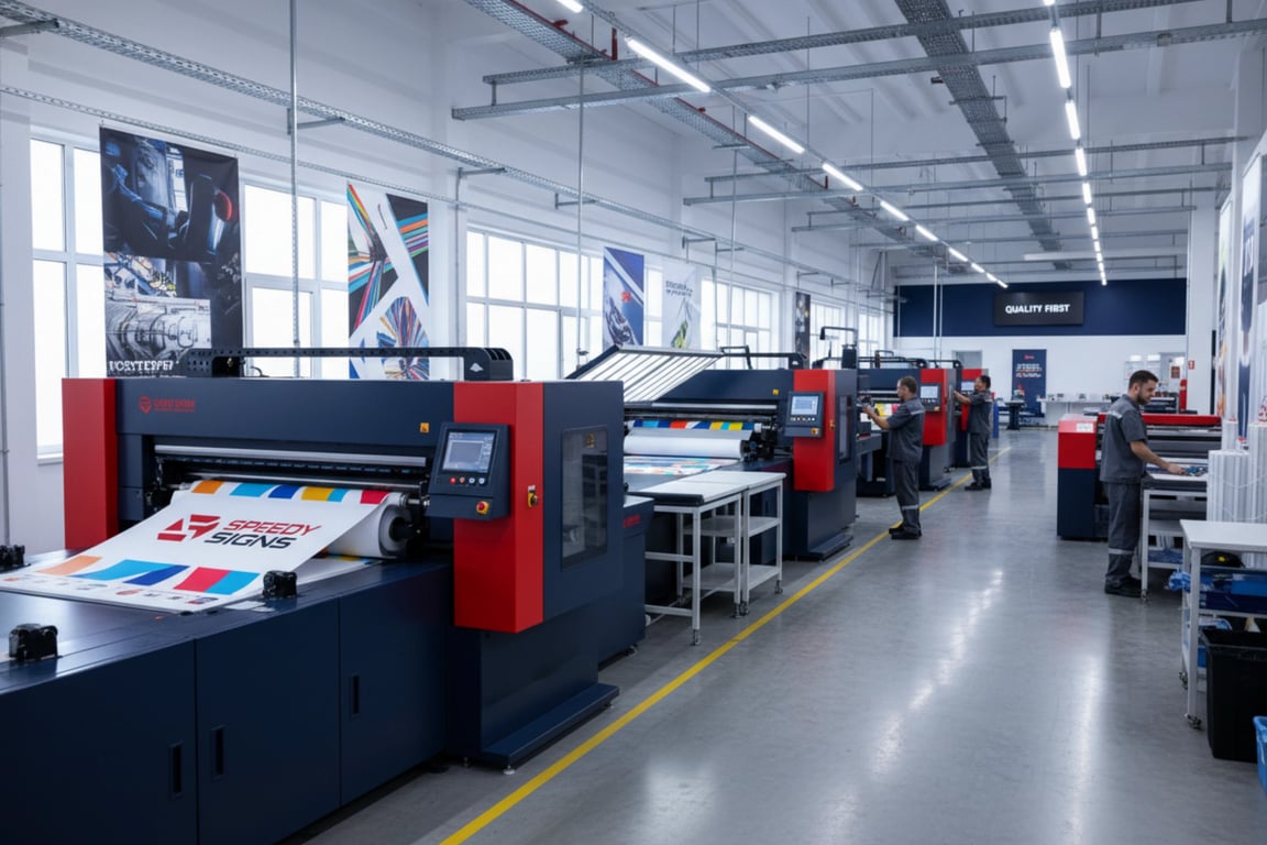 Professional banner printing factory with optimized production workflow and quality control systems