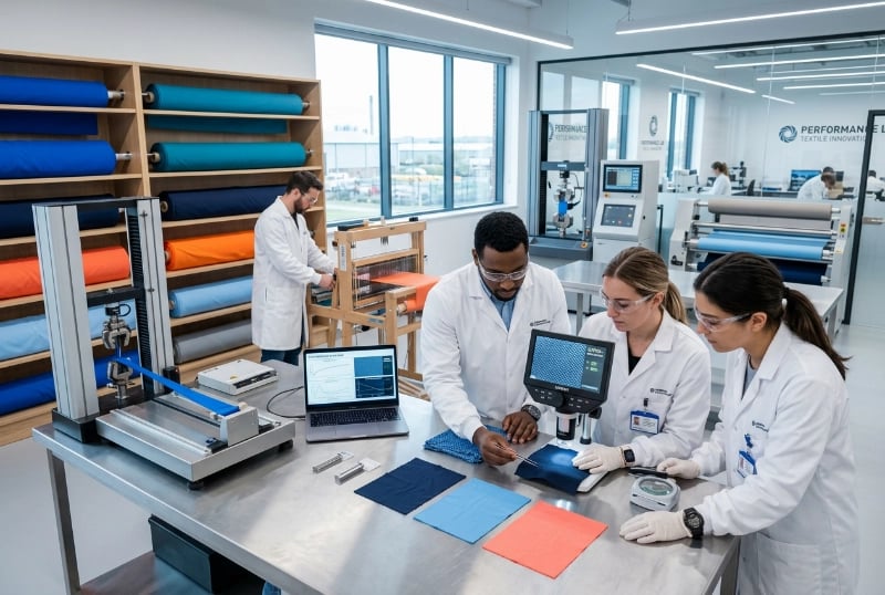 Textile fabric research and development laboratory for performance fishing apparel